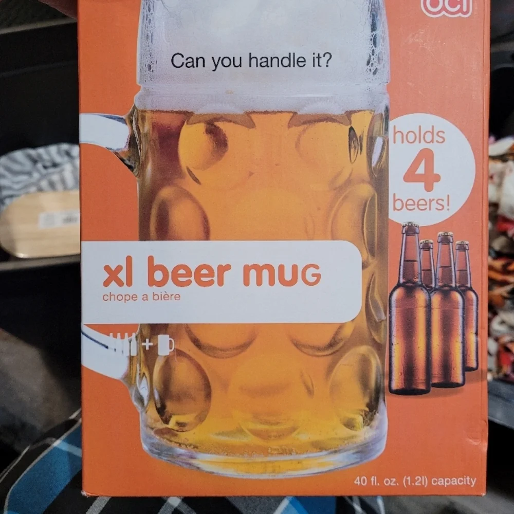 Oggi XL Beer Mug - Clear